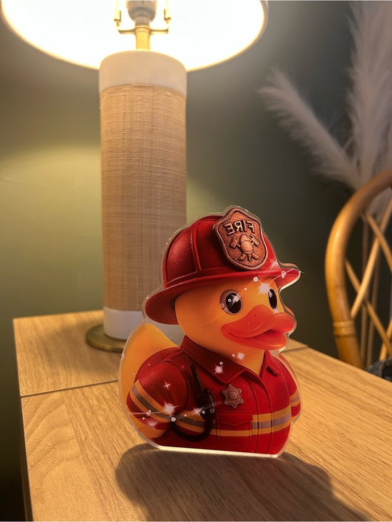 no brand Other - Firefighter Rubber Duck Figurine - Red & Yellow